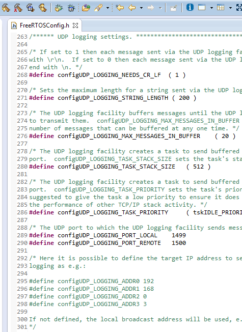 Directing RTOS TCP/IP stack debug output